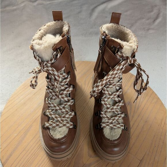 Circus by Sam Edelman Fuzzy Hiking Boots Size 8 - Picture 4 of 12